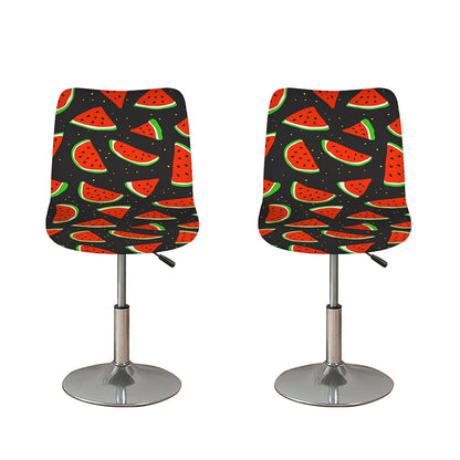 Black Cute Watermelon Pattern Print Bar Stool Covers
