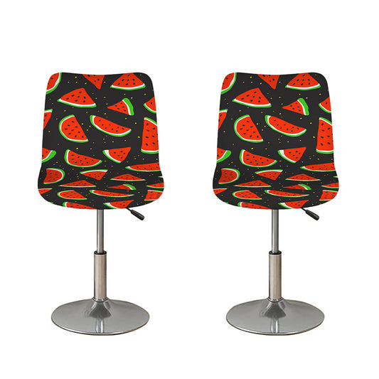 Black Cute Watermelon Pattern Print Bar Stool Covers