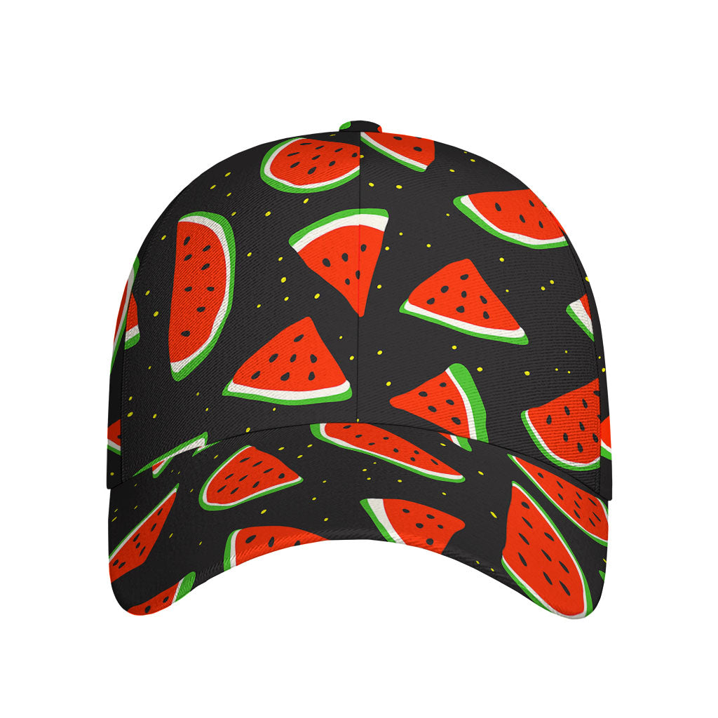 Black Cute Watermelon Pattern Print Baseball Cap