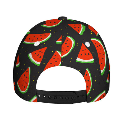 Black Cute Watermelon Pattern Print Baseball Cap