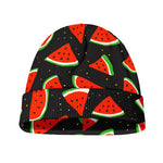 Black Cute Watermelon Pattern Print Beanie