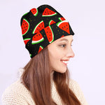 Black Cute Watermelon Pattern Print Beanie
