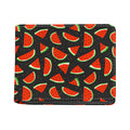Black Cute Watermelon Pattern Print Bifold Wallet