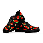 Black Cute Watermelon Pattern Print Black Running Shoes