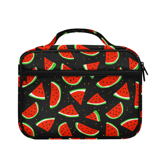 Black Cute Watermelon Pattern Print Briefcase Bible Bag