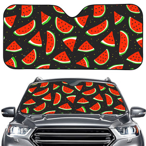 Black Cute Watermelon Pattern Print Car Windshield Sun Shade