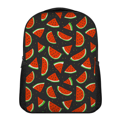 Black Cute Watermelon Pattern Print Casual Backpack