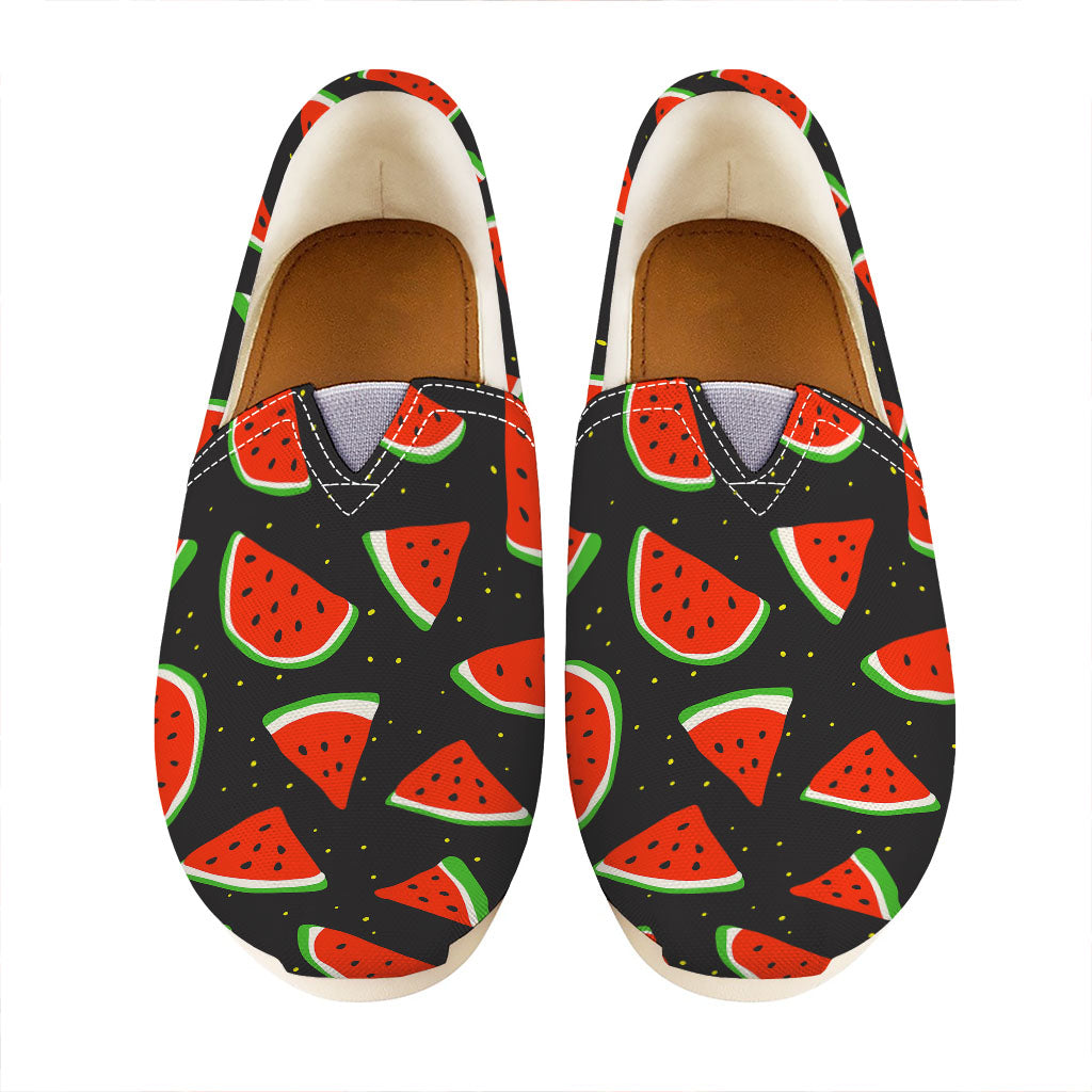 Black Cute Watermelon Pattern Print Casual Shoes