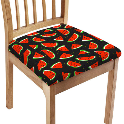 Black Cute Watermelon Pattern Print Chair Cushion Cover