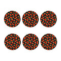 Black Cute Watermelon Pattern Print Coaster Set