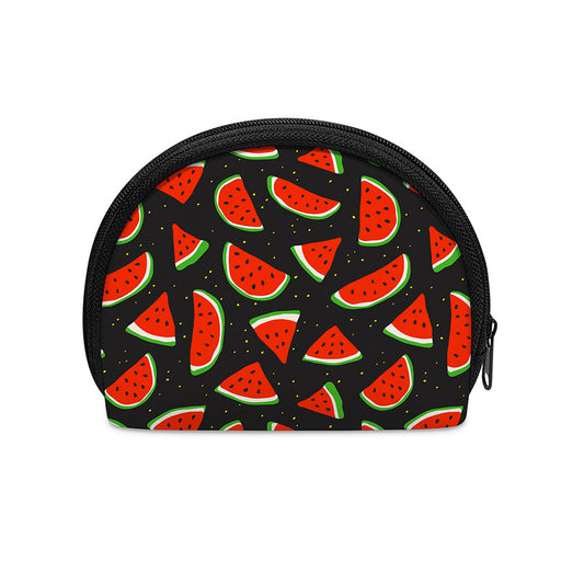 Black Cute Watermelon Pattern Print Coin Purse