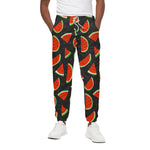 Black Cute Watermelon Pattern Print Cotton Pants