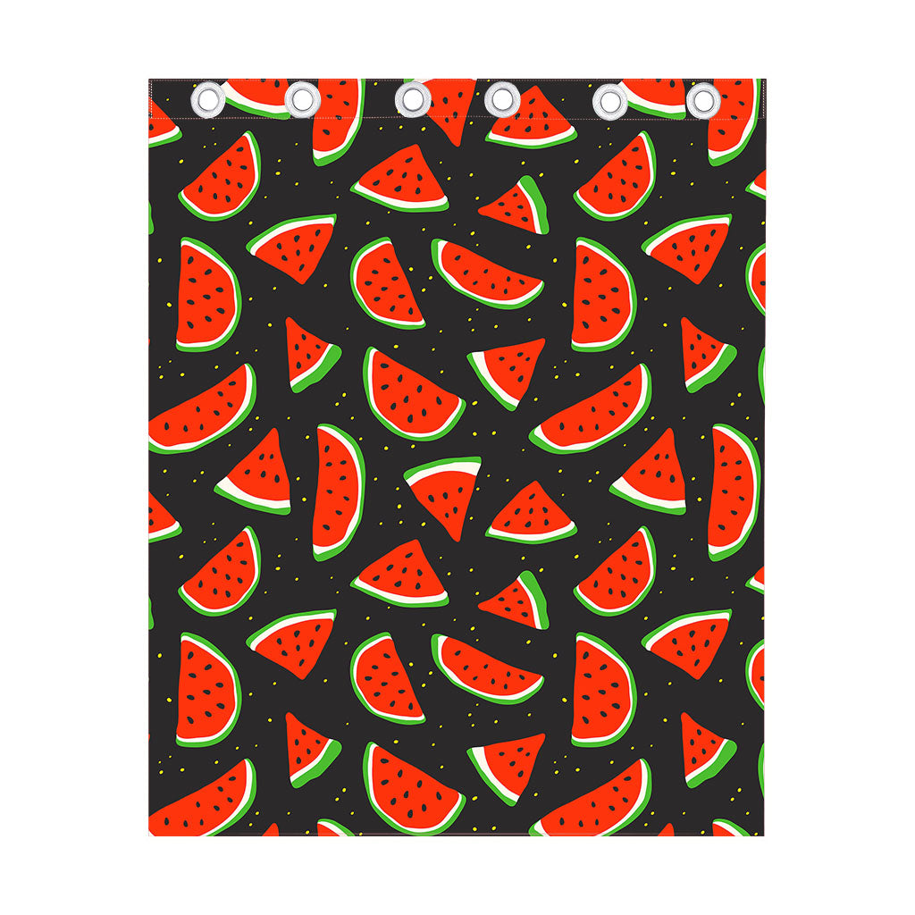 Black Cute Watermelon Pattern Print Curtain