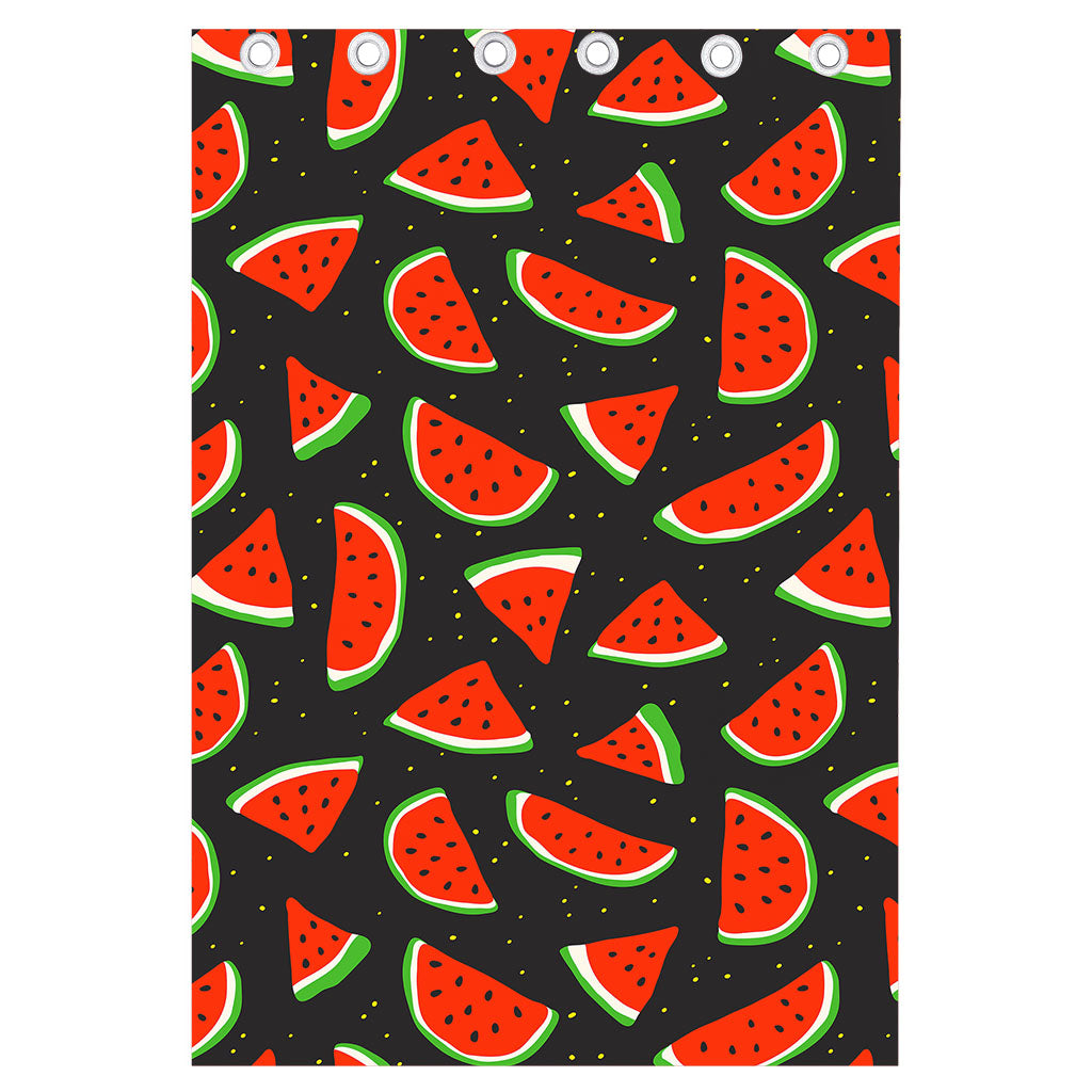 Black Cute Watermelon Pattern Print Curtain
