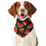 Black Cute Watermelon Pattern Print Dog Bandana
