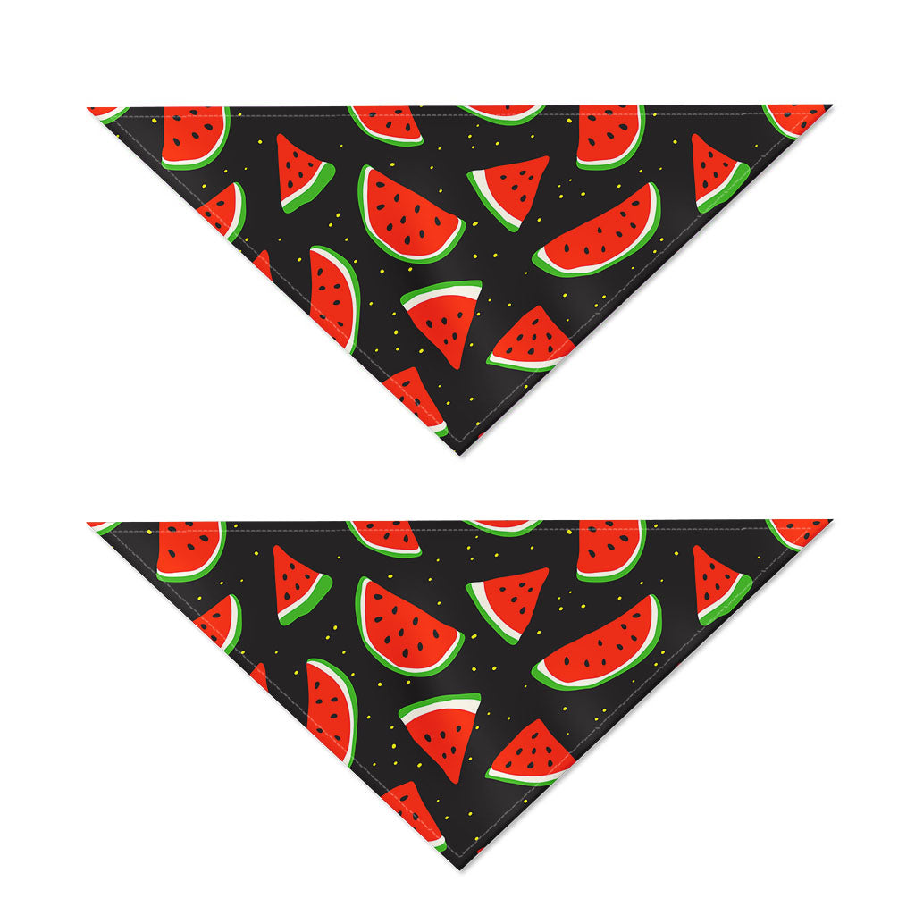 Black Cute Watermelon Pattern Print Dog Bandana