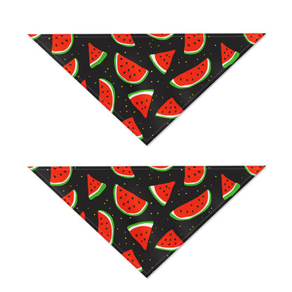 Black Cute Watermelon Pattern Print Dog Bandana
