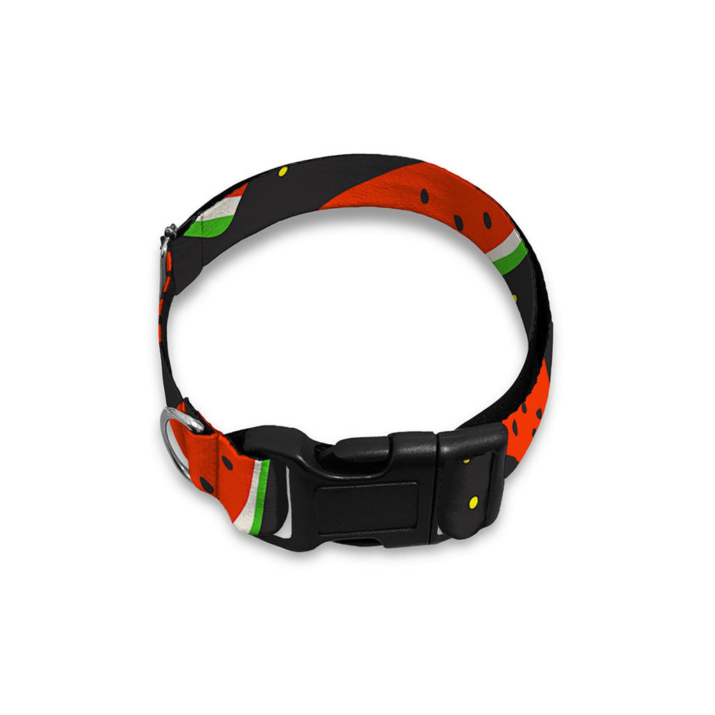 Black Cute Watermelon Pattern Print Dog Collar