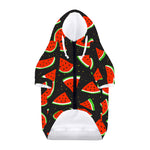 Black Cute Watermelon Pattern Print Dog Zip Up Hoodie