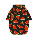 Black Cute Watermelon Pattern Print Dog Zip Up Hoodie