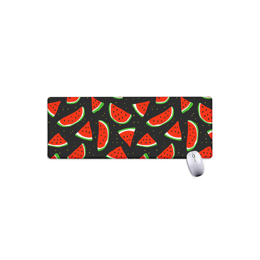 Black Cute Watermelon Pattern Print Extended Mouse Pad