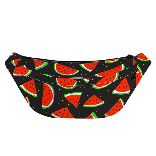 Black Cute Watermelon Pattern Print Fanny Pack