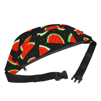 Black Cute Watermelon Pattern Print Fanny Pack
