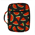 Black Cute Watermelon Pattern Print Front Pocket Bible Bag