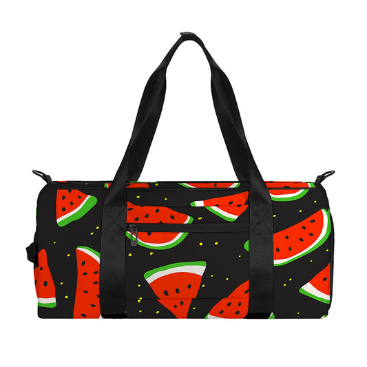 Black Cute Watermelon Pattern Print Gym Bag