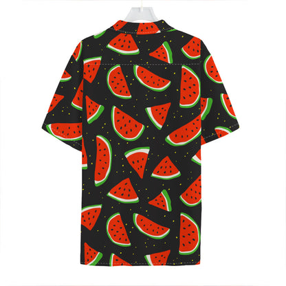 Black Cute Watermelon Pattern Print Hawaiian Shirt