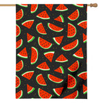 Black Cute Watermelon Pattern Print House Flag