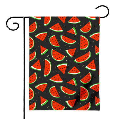 Black Cute Watermelon Pattern Print House Flag