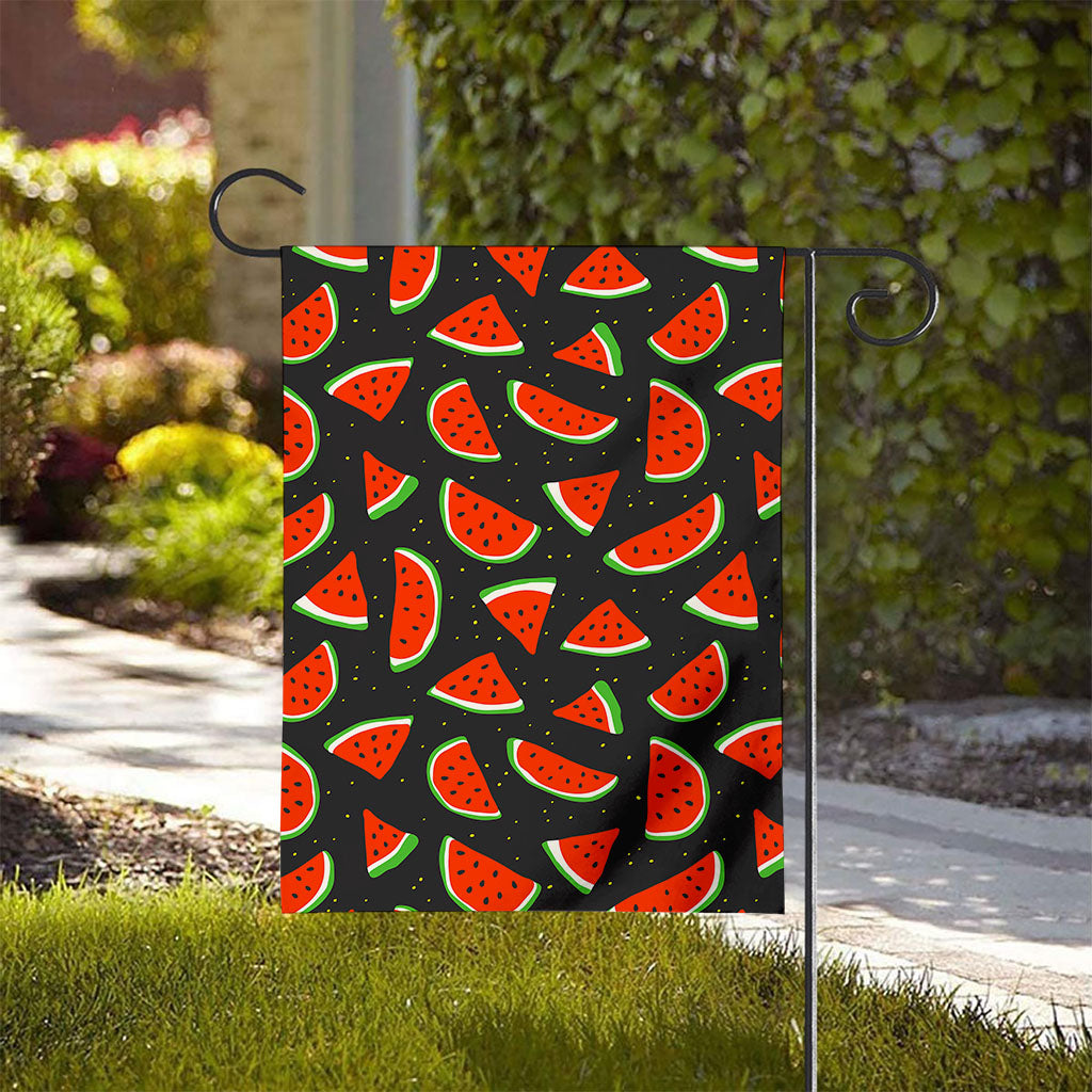 Black Cute Watermelon Pattern Print House Flag