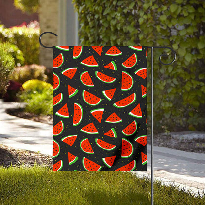Black Cute Watermelon Pattern Print House Flag