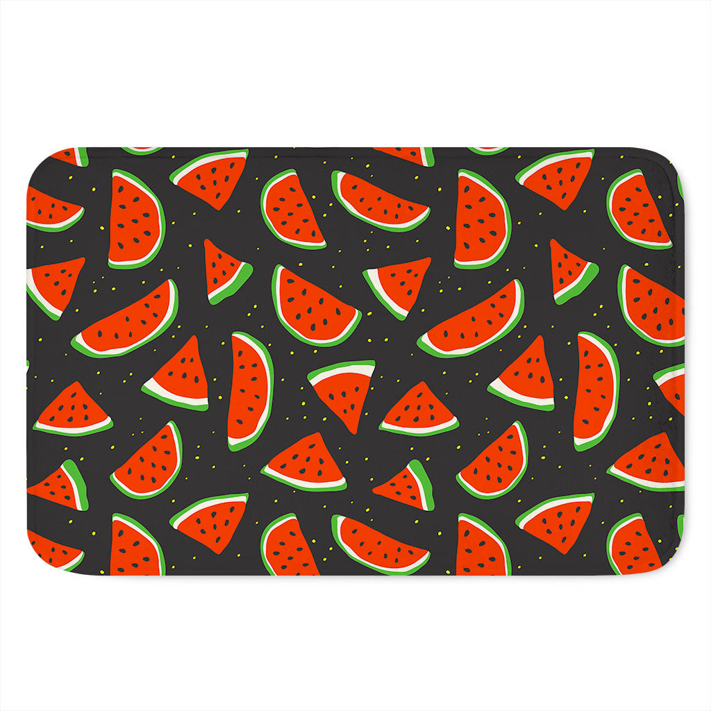 Black Cute Watermelon Pattern Print Indoor Door Mat