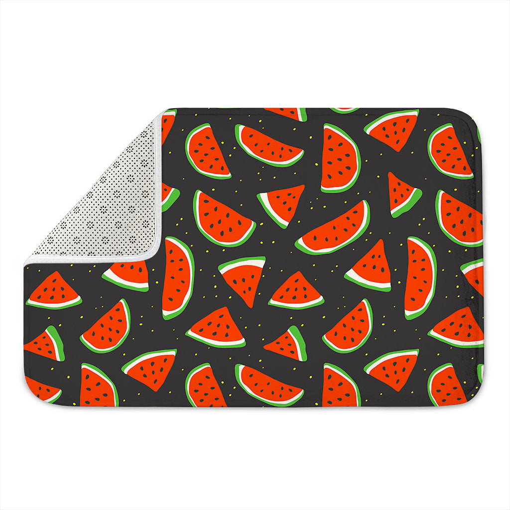 Black Cute Watermelon Pattern Print Indoor Door Mat