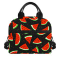 Black Cute Watermelon Pattern Print Insulated Lunch Bag