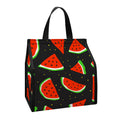 Black Cute Watermelon Pattern Print Insulated Lunch Tote
