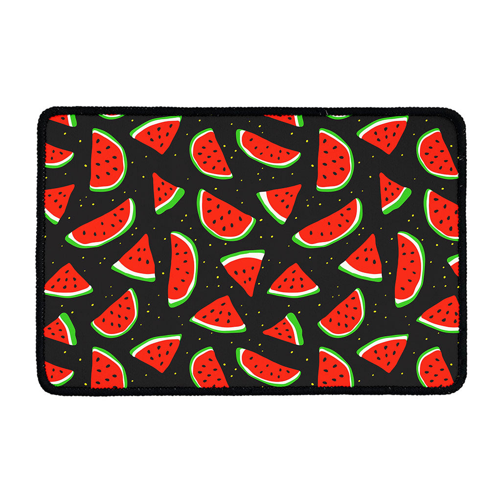 Black Cute Watermelon Pattern Print Kitchen Mat