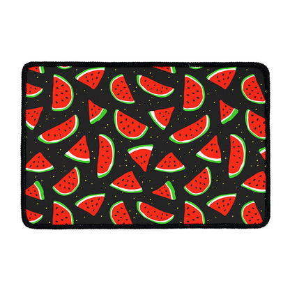 Black Cute Watermelon Pattern Print Kitchen Mat