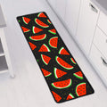 Black Cute Watermelon Pattern Print Long Kitchen Mat