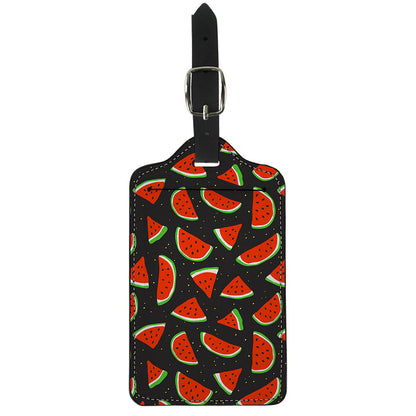 Black Cute Watermelon Pattern Print Luggage Tag