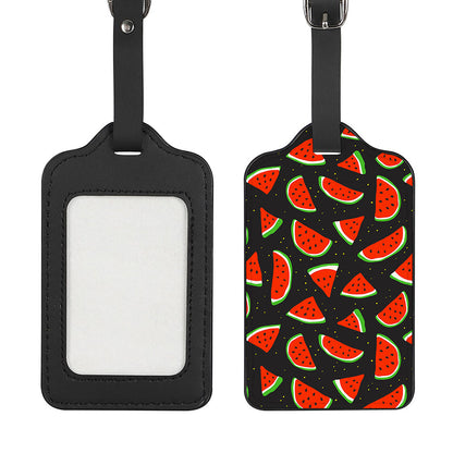 Black Cute Watermelon Pattern Print Luggage Tag