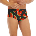 Black Cute Watermelon Pattern Print Men's Briefs