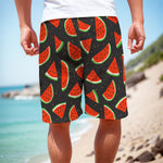 Black Cute Watermelon Pattern Print Men's Cargo Shorts