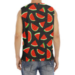 Black Cute Watermelon Pattern Print Men's Fitness Tank Top
