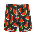 Black Cute Watermelon Pattern Print Men's Athletic Shorts