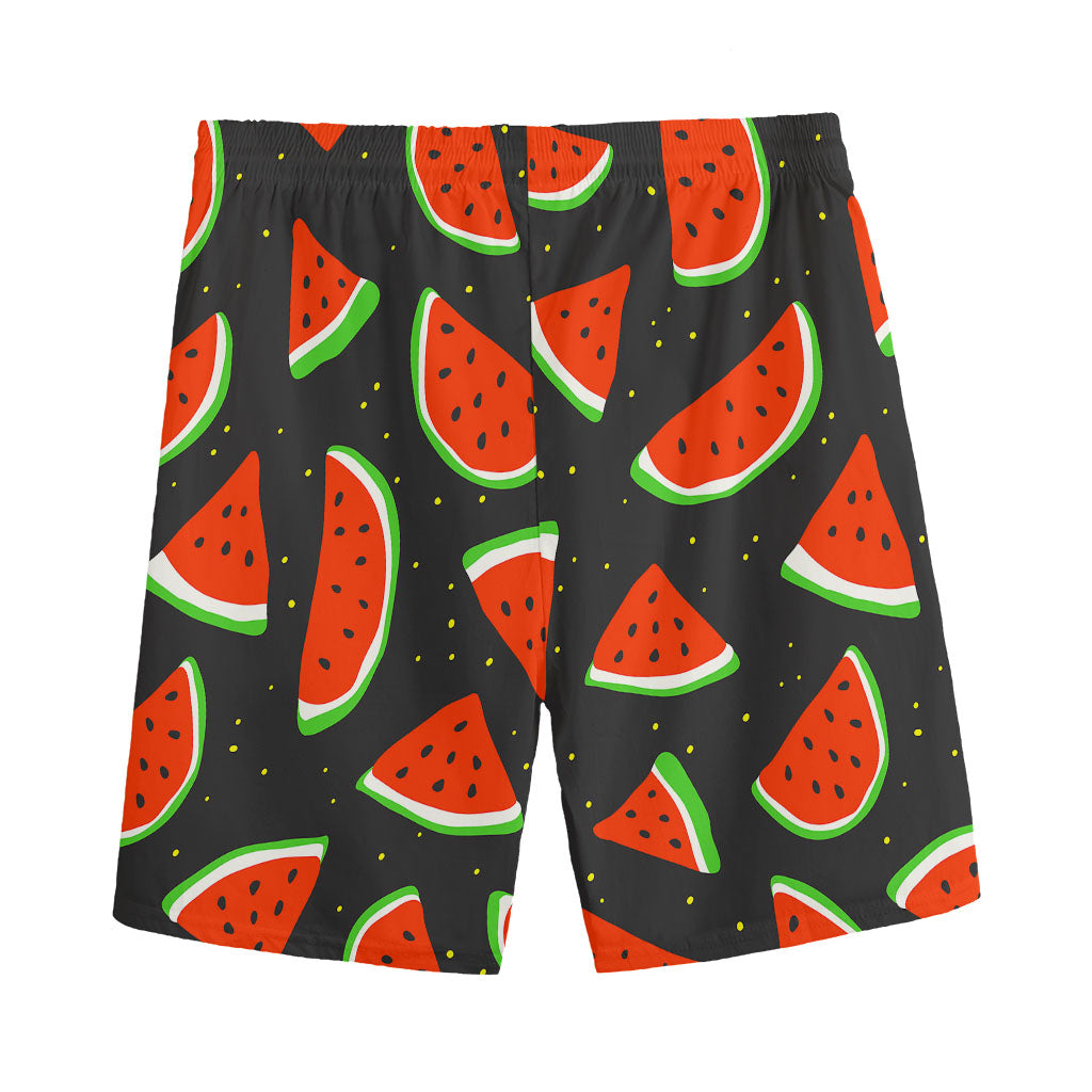 Black Cute Watermelon Pattern Print Men's Sports Shorts