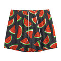 Black Cute Watermelon Pattern Print Mesh Shorts