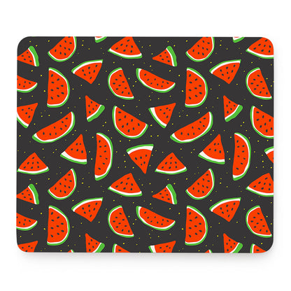 Black Cute Watermelon Pattern Print Mouse Pad